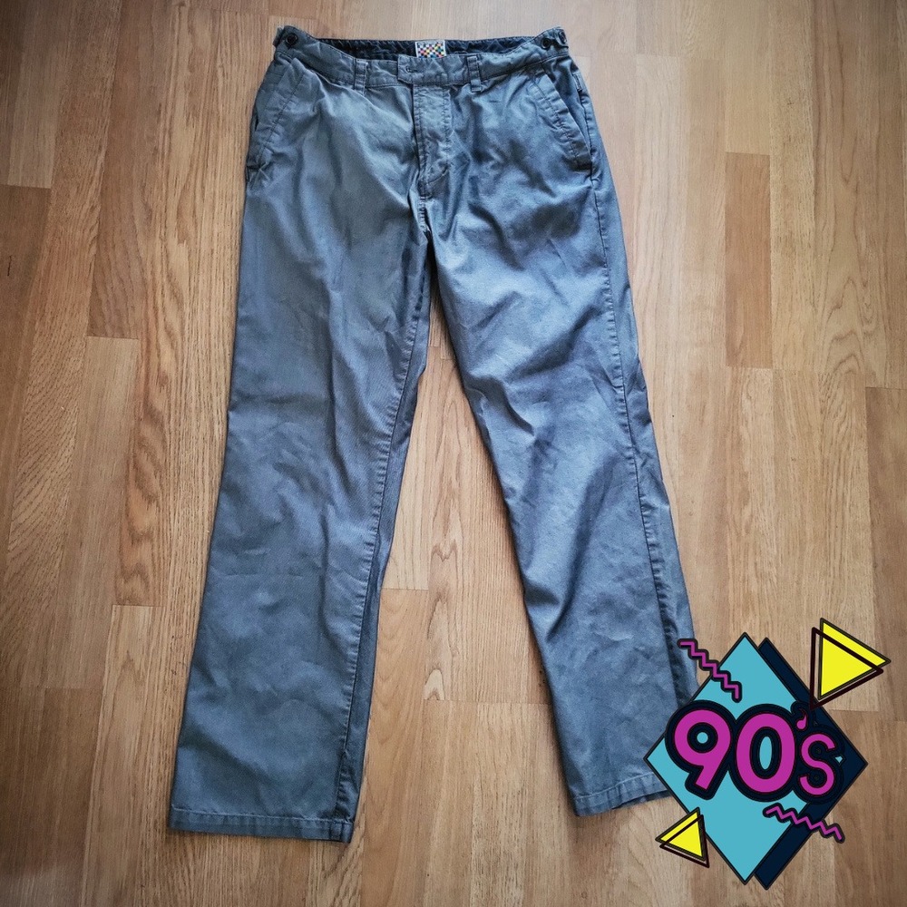 Quiksilver Chino Skate Pants Vintage‎ 90s Mens Grey  Size 34 Straight Leg